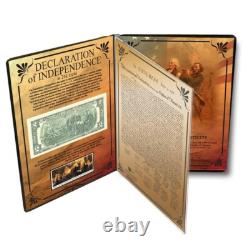 Pure 24k? Gold Declaration Of Independence Aurum 2 Dollar Bill Display CoA? S/N