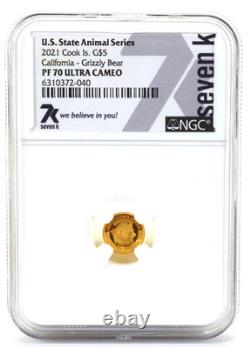 Pure Gold 1/2 Gram US State Animal Series 2021 G$5 Certified Coin