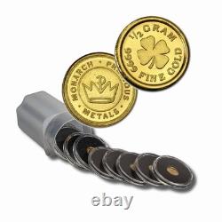 Pure Gold Rounds. 5 Gram. 9999 Pure Lucky Bullion Coin In Capsule