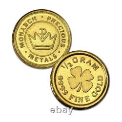Pure Gold Rounds. 5 Gram. 9999 Pure Lucky Bullion Coin In Capsule
