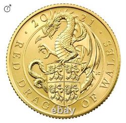 Queens Beasts 2021 U. K. Gold Proof Quarter Ounce Ten coin Set (10 x 7.8 Grams)
