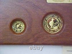 RARE 1992 Australia 5-Coin Gold Nugget Proof Set (Eagle Privy) 500 MINTED IN BOX