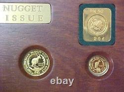 RARE 1992 Australia 5-Coin Gold Nugget Proof Set (Eagle Privy) 500 MINTED IN BOX