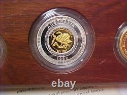 RARE 1992 Australia 5-Coin Gold Nugget Proof Set (Eagle Privy) 500 MINTED IN BOX