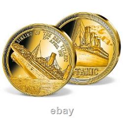 RARE 2019 Solid Gold Titanic coin 0.5 grams 11 mm RARE + COA + Capsule Proof
