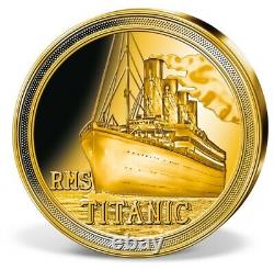 RARE 2019 Solid Gold Titanic coin 0.5 grams 11 mm RARE + COA + Capsule Proof