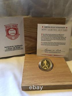 RARE Baseball Hall of Fame 24k Solid Gold Proof Coin Frank Gasparro