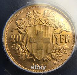 RARE! MS 63 DDO 1947 B Switzerland Gold 20 Francs ICG MS63 DDO -Rare Example