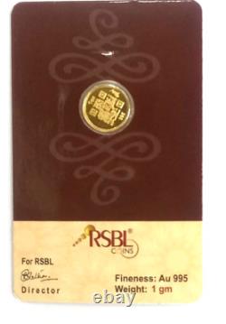 REAL Gold Round Shape Bullion Coin Seal Pack Certified 1 Grams 24Kt 995 Purity