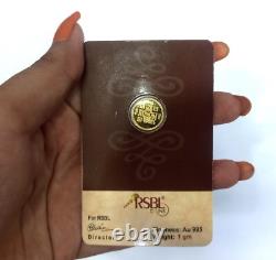 REAL Gold Round Shape Bullion Coin Seal Pack Certified 1 Grams 24Kt 995 Purity