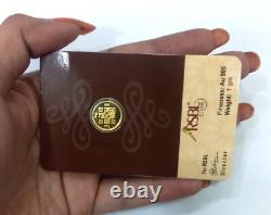 REAL Gold Round Shape Bullion Coin Seal Pack Certified 1 Grams 24Kt 995 Purity