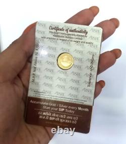 REAL Gold Round Shape Bullion Coin Seal Pack Certified 1 Grams 24Kt 995 Purity