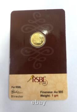 REAL Gold Round Shape Bullion Coin Seal Pack Certified 1 Grams 24Kt 995 Purity