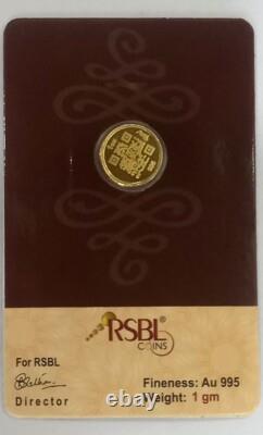 REAL Gold Round Shape Bullion Coin Seal Pack Certified 1 Grams 24Kt 995 Purity
