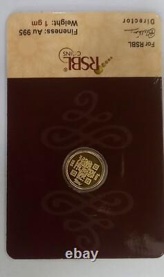 REAL Gold Round Shape Bullion Coin Seal Pack Certified 1 Grams 24Kt 995 Purity
