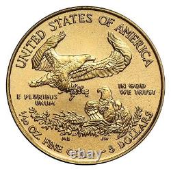 Random Year 1/10 oz Gold American Eagle $5 Coin Brilliant Uncirculated (BU)