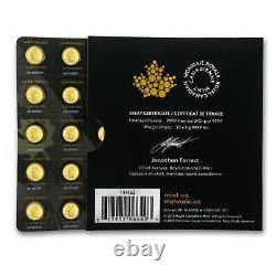 Random Year Royal Canadian Mint 25x 1 gram Gold Maple Leaf- Maplegram25 In Assa