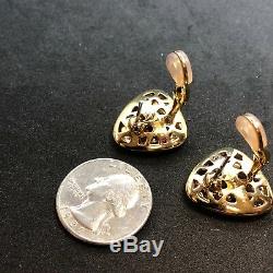 Rare 18KT Yellow Gold Roberto Coin Capri Plus Diamond Pave Earrings 17.1 Grams