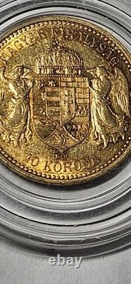 Rare 1904 Hungary 10 Korona Gold Coin Tough Date