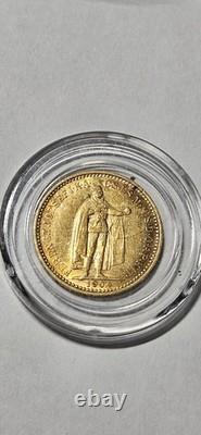 Rare 1904 Hungary 10 Korona Gold Coin Tough Date