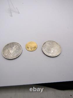 Rare 3 Coin Set 1972 German Olympic Gold & Silver Coins, Olympic Munchen. SC91