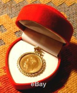 Rare Antique 1904 Gold Russian Coin In Bezel 5 Roubles Pendant 5.92 Grams Russia