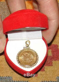 Rare Antique 1904 Gold Russian Coin In Bezel 5 Roubles Pendant 5.92 Grams Russia