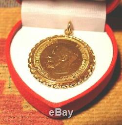 Rare Antique Gold Russian Coin In Bezel 10 Roubles Pendant 10.3 Grams Russia