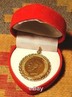 Rare Antique Gold Russian Coin In Bezel 10 Roubles Pendant 10.3 Grams Russia