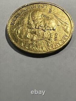 Rare Gold Coin Medallion Abraham Lincoln John F. Kennedy 1865 1963 7.0 Grams