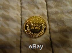 Rare Gold Islamic Coin -Dinar Marked purity 999.9 (24K) weight 5 grams Year 1406