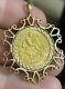 Rare, Solid 9k & 22ct Gold Half Sovereign 1914 Coin Pendant 9.96 Grams Look