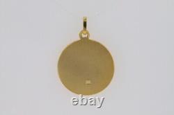 Religious Virgin Mary Coin Pendant without Chain 14k Yellow Gold 5.89 Grams
