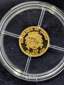 Republic of Congo Half Gram Proof Gold. 999 Notre-Dame De Paris