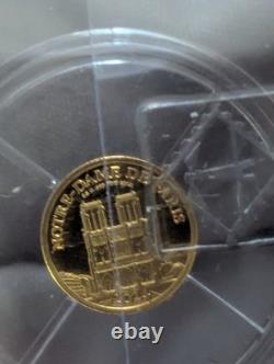 Republic of Congo Half Gram Proof Gold. 999 Notre-Dame De Paris
