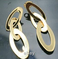 Roberto Coin 18K 750 Gold Chic & Shine Dangle Earrings 1 3/4 Long 6 Grams