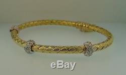 Roberto Coin 18K Diamond Silk Weave Bracelet-18.4 Grams