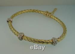 Roberto Coin 18K Diamond Silk Weave Bracelet-18.4 Grams