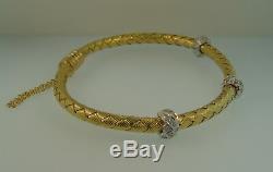 Roberto Coin 18K Diamond Silk Weave Bracelet-18.4 Grams