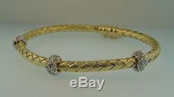 Roberto Coin 18K Diamond Silk Weave Bracelet-18.4 Grams