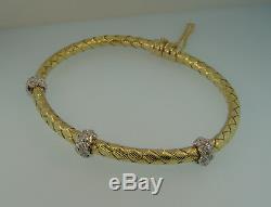 Roberto Coin 18K Diamond Silk Weave Bracelet-18.4 Grams