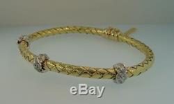 Roberto Coin 18K Diamond Silk Weave Bracelet-18.4 Grams