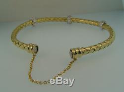 Roberto Coin 18K Diamond Silk Weave Bracelet-18.4 Grams