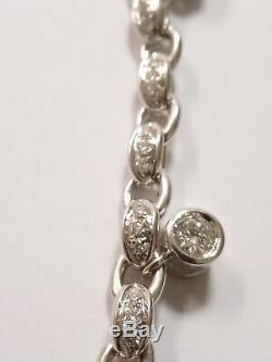 Roberto Coin 18K White Gold Amuleto Bracelet. 2+ CTW Cento Diamonds 8 22 grams