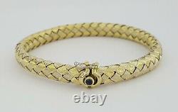 Roberto Coin 18k Gold Woven Silk Basket Weave Flexible Bangle Bracelet 20 Grams