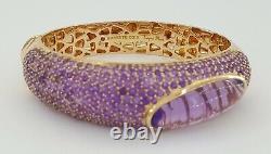 Roberto Coin Capri Plus 18K Rose Gold Pave Amethyst Bangle 58.8 Grams