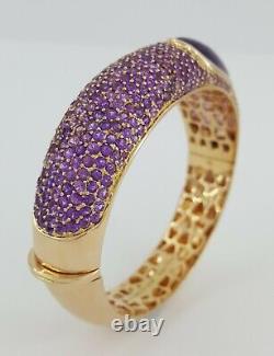 Roberto Coin Capri Plus 18K Rose Gold Pave Amethyst Bangle 58.8 Grams