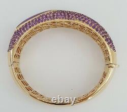 Roberto Coin Capri Plus 18K Rose Gold Pave Amethyst Bangle 58.8 Grams