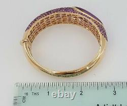 Roberto Coin Capri Plus 18K Rose Gold Pave Amethyst Bangle 58.8 Grams