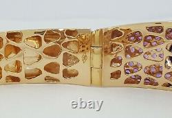 Roberto Coin Capri Plus 18K Rose Gold Pave Amethyst Bangle 58.8 Grams